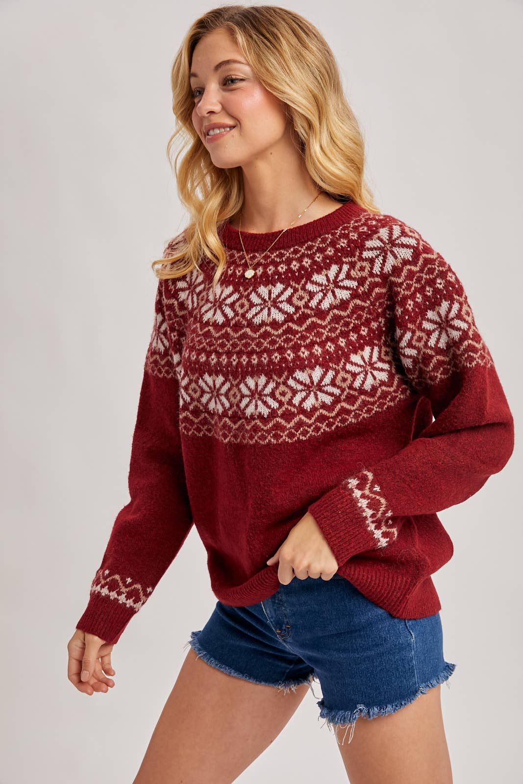 HOLIDAY FAIR ISLE KNIT SWEATER