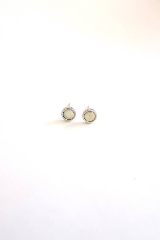 Small Silver Studs (White)