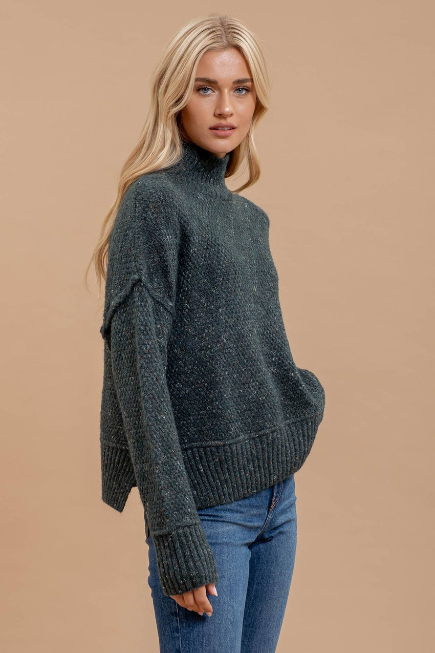 Wool Blend Turtleneck Sweater