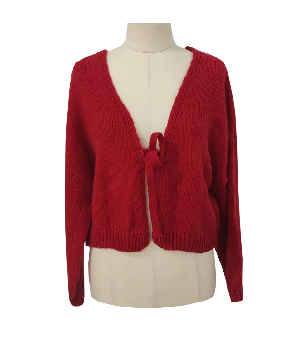 Tie Front Knit Cardigan