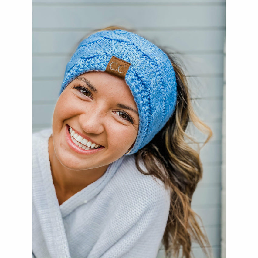 Solid Cable Knit CC Head Wrap HW20: Winter Mint