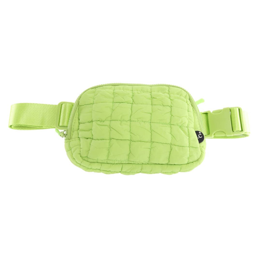 Quilted Puffer C.C Belt Bag BGS0064: Ivory