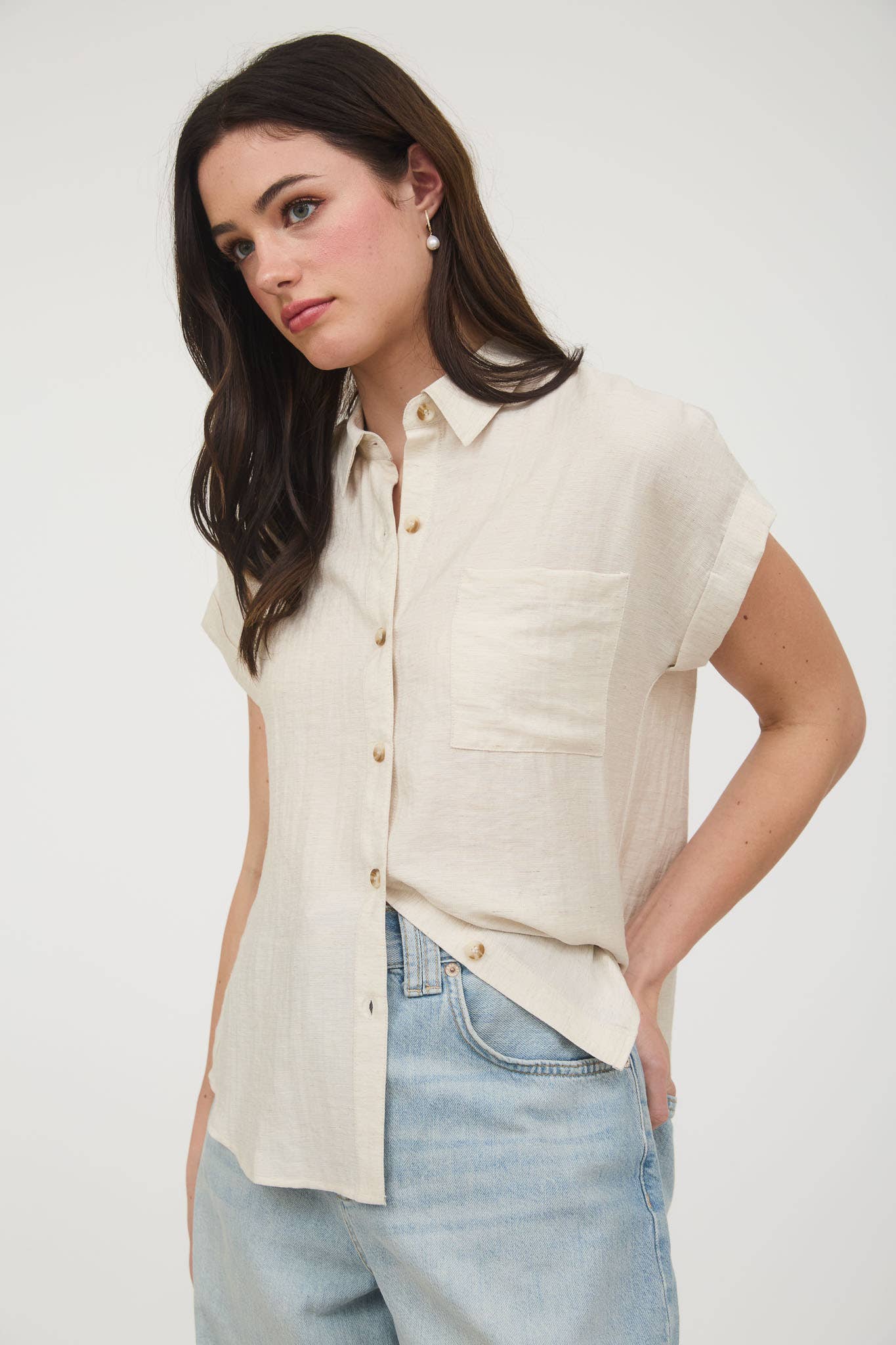 Collared Cuff Sleeve - Beige