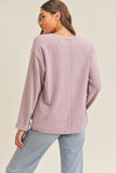 V-Neck Long Sleeve Pocket Top