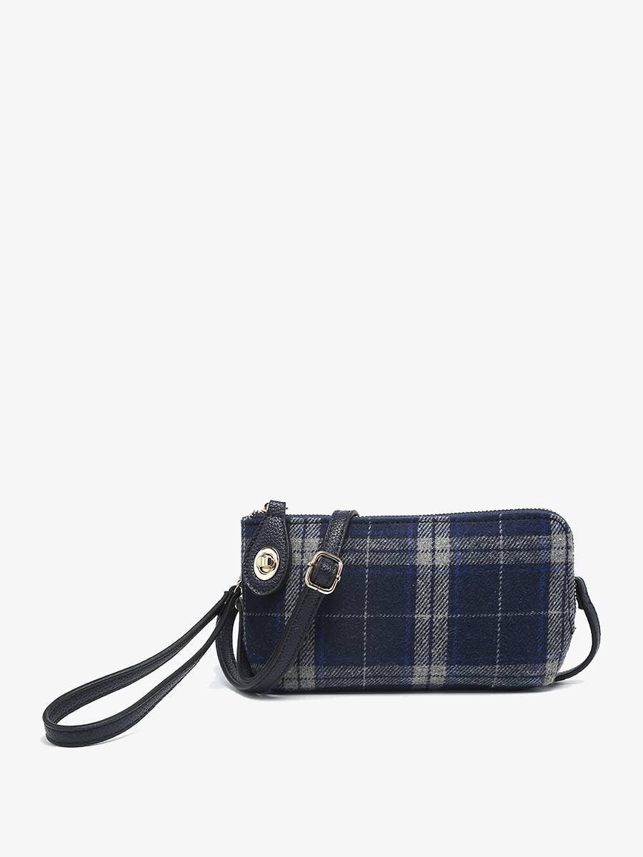 Kendall Plaid Crossbody/Wristlet w/ Twist Lock