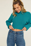 Mock Neck Crop Sweater