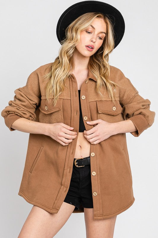 Oversized Cotton Blend Jacket