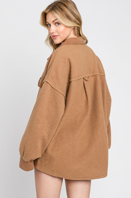 Oversized Cotton Blend Jacket