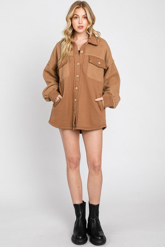Oversized Cotton Blend Jacket