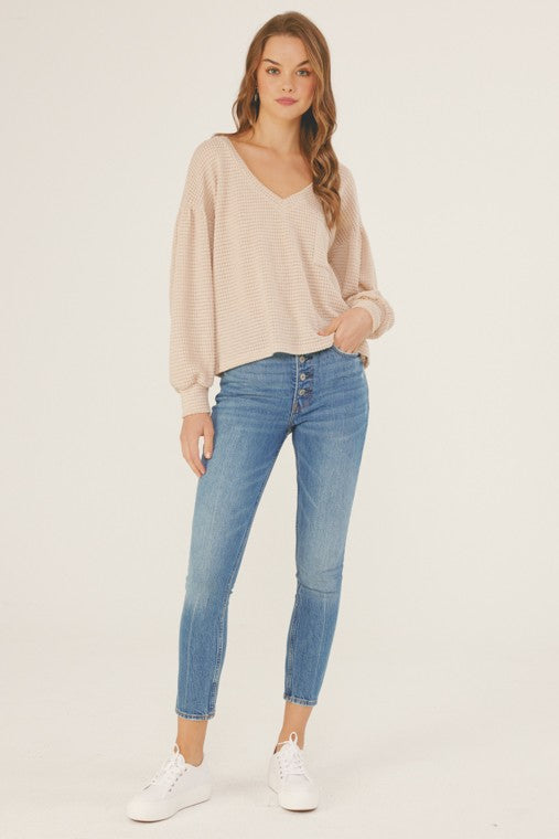 V-Neck Split Top