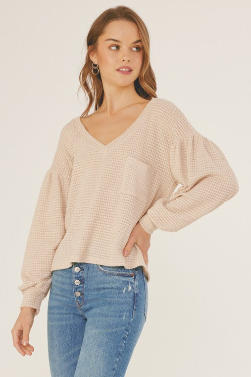 V-Neck Split Top