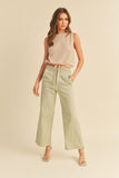 Crochet Knit Top with Drawstring Bottom