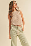 Crochet Knit Top with Drawstring Bottom