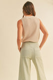Crochet Knit Top with Drawstring Bottom