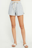 Striped Linen Drawstring Shorts