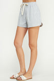 Striped Linen Drawstring Shorts