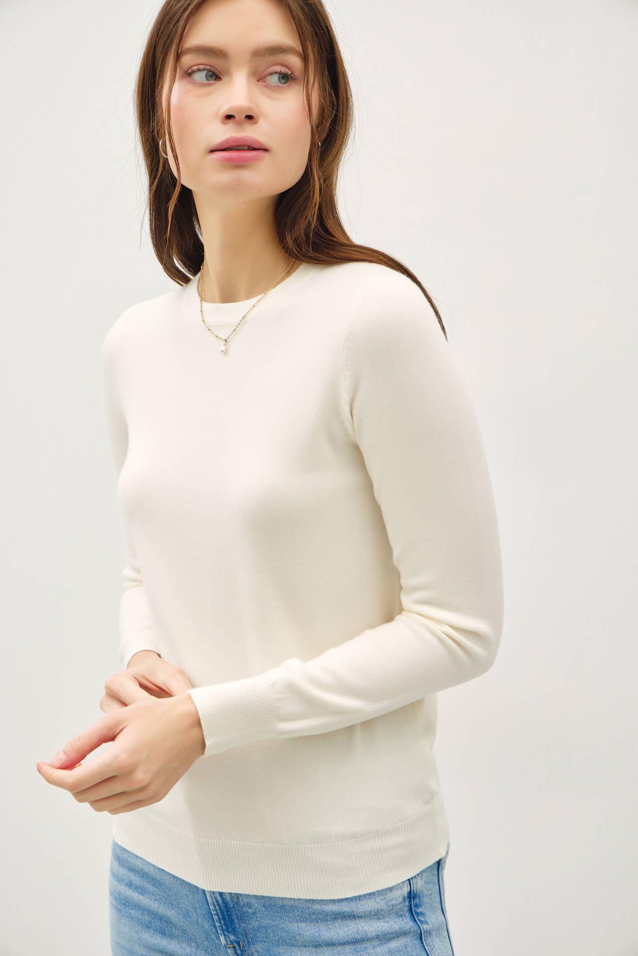 Crew Neck Soft Knit Sweater