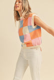 Colorful Checkered Sweater Vest