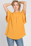 Ruffle Sleeve and Neckline Top