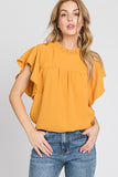 Ruffle Sleeve and Neckline Top
