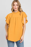 Ruffle Sleeve and Neckline Top