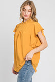 Ruffle Sleeve and Neckline Top