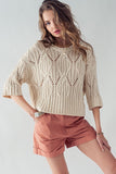 Crochet Crew Neck Sweater