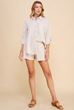 Colorblock Relaxed Button Front Shirt