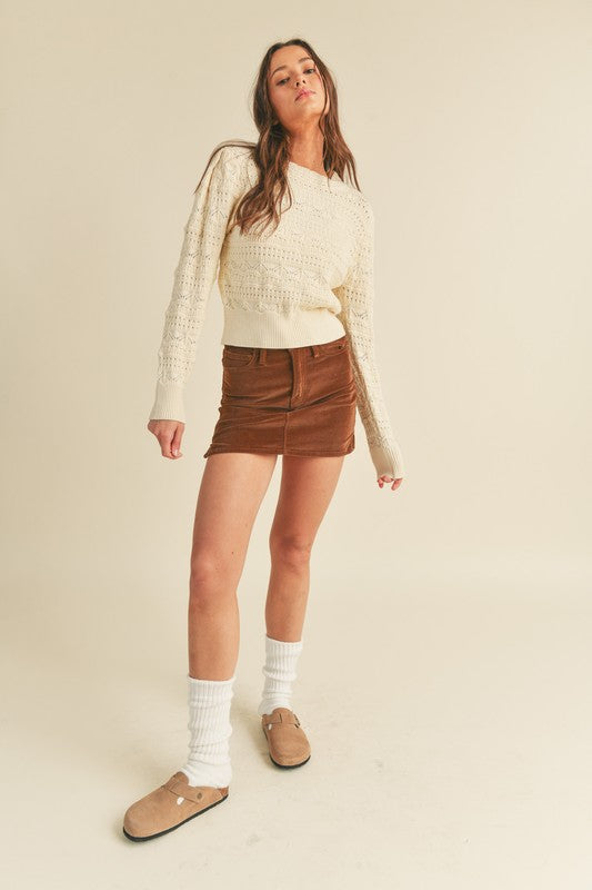 Knit Pointelle Sweater