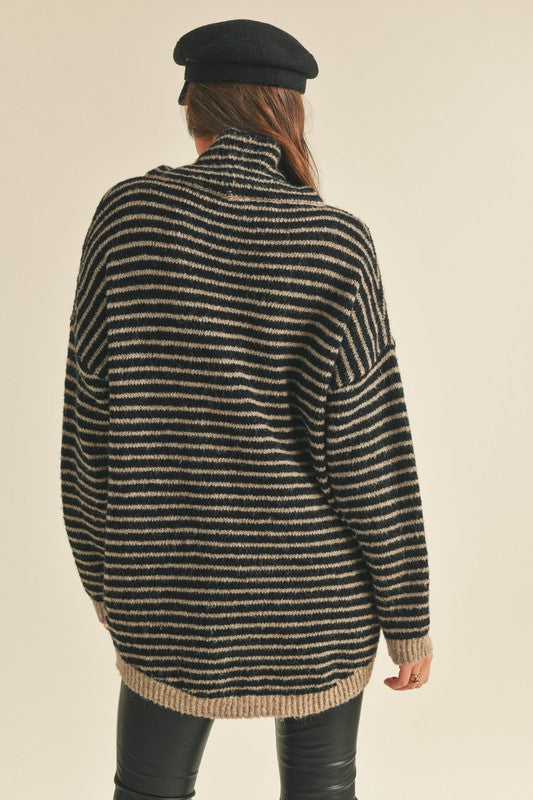 Striped Turtleneck Sweater