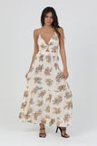 V-Neck Maxi Floral Dress