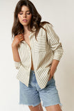 Long Sleeve Stripe Button Down