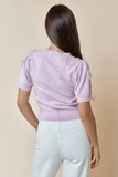 Flower Detail Short Sleeve Sweater