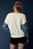 Denim Contrast Sweater