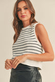 Knitted Striped Sleeveless Top