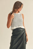 Knitted Striped Sleeveless Top