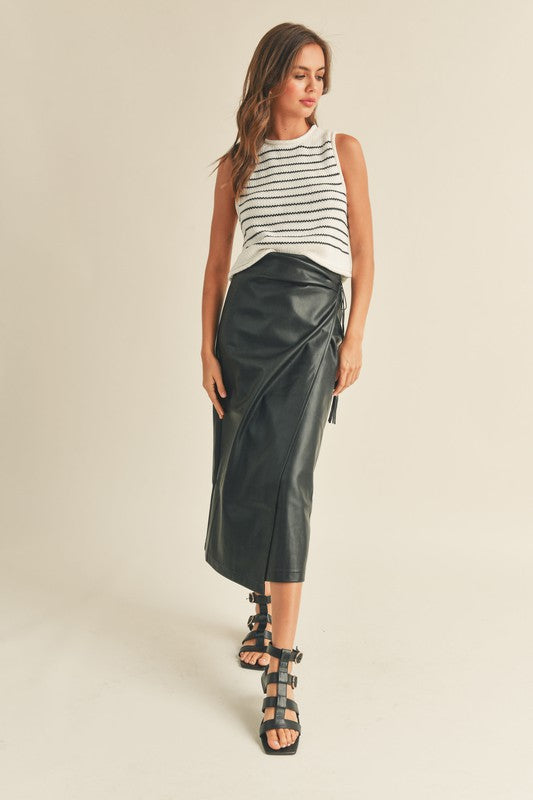 Knitted Striped Sleeveless Top
