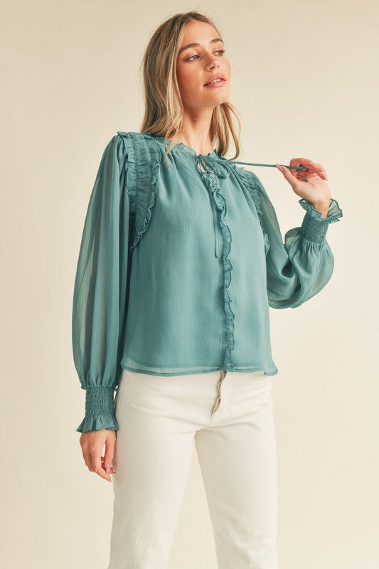 Chiffon Ruffled Blouse