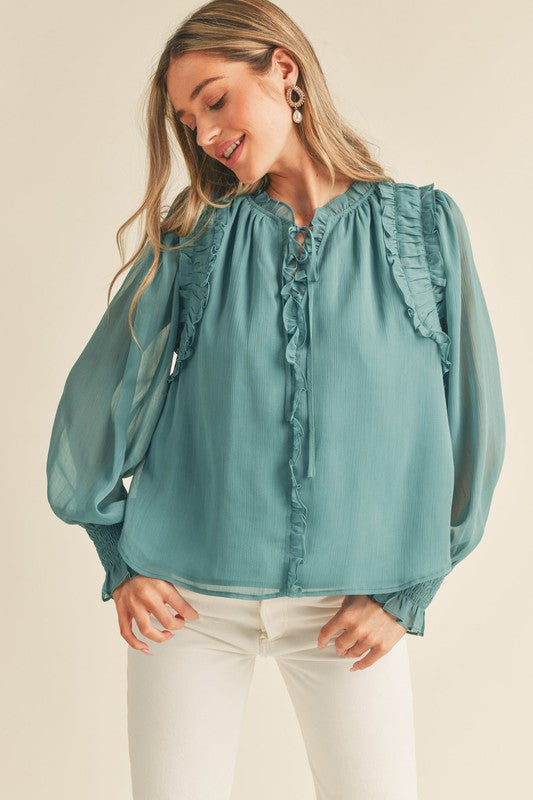 Chiffon Ruffled Blouse