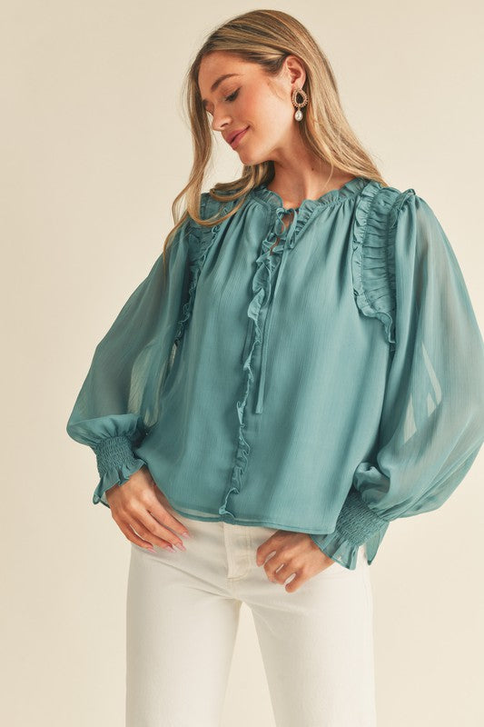 Chiffon Ruffled Blouse