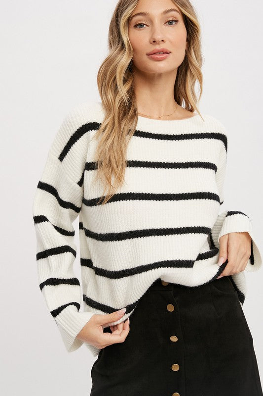 Striped Ribbed Pullover
