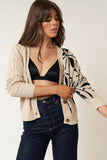 Leaf Print Sweater Cardigan