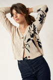 Leaf Print Sweater Cardigan