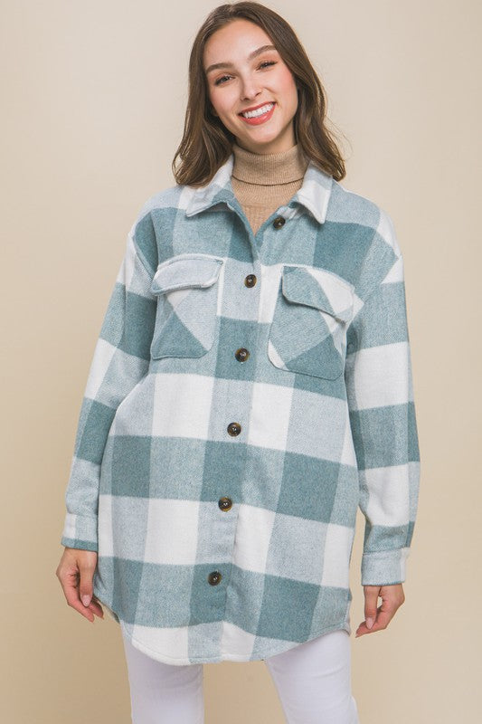 Plaid Bust Pocket Shacket