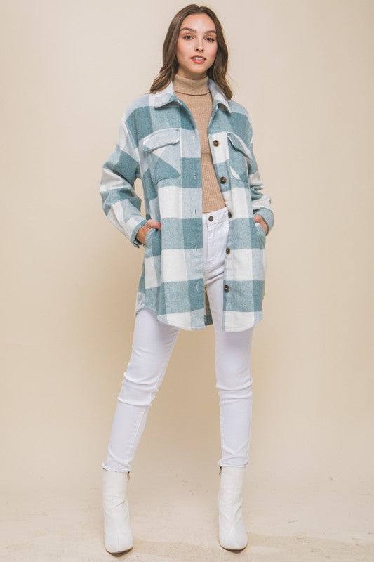 Plaid Bust Pocket Shacket