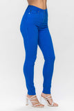 High Waist Tummy Control Cobalt Skinny Jeans