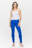 High Waist Tummy Control Cobalt Skinny Jeans