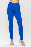 High Waist Tummy Control Cobalt Skinny Jeans