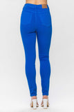 High Waist Tummy Control Cobalt Skinny Jeans