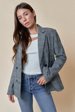 Plaid Double Button Blazer